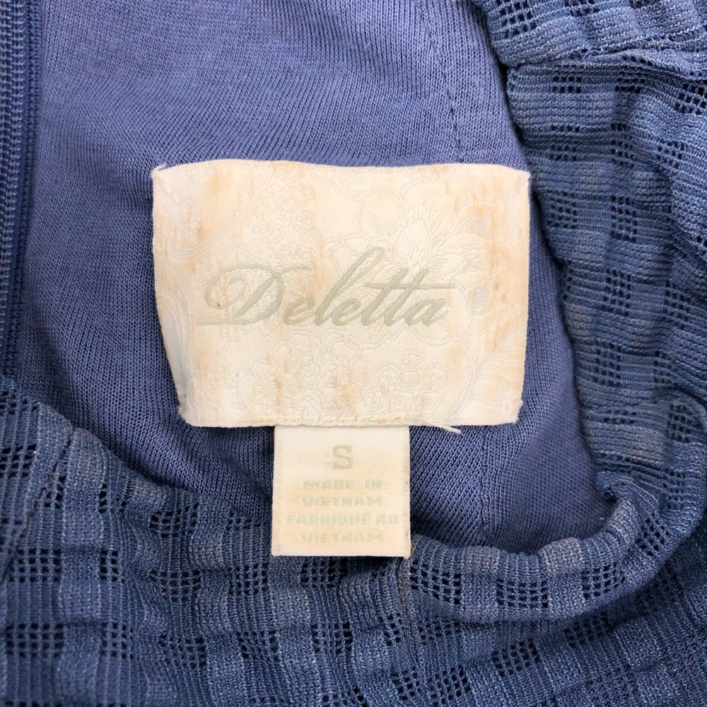 Deletta Anthropologie Cosgrove Blue Fit And Flare Textured Dress Size Small View 6